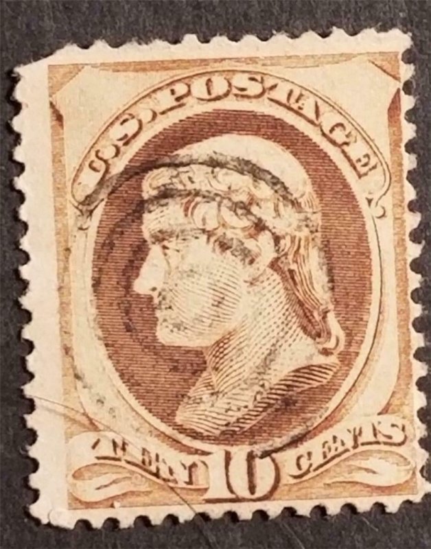 US Scott 187 1879 10c Thomas Jefferson Stamp Used T3722