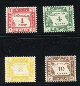 MALAYA TRENGGANU POSTAGE DUES SCOTT #J1/J4 MINT HINGED