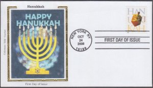 USA # 4372 - FDC  for HANUKKAH, REVALUED at 42¢.  With COLORANO SILK CACHET