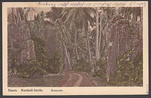 NAURU 1914 postcard 5pf & 3pf Marshall Is with fine NAURU cds...............M595