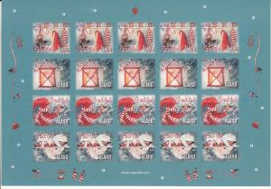 Aland 2012 MNH Sheet of 20 Christmas Seals 4 different
