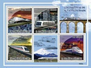 St Thomas - High Speed Trains Mint Sheet of 4 - ST9302a