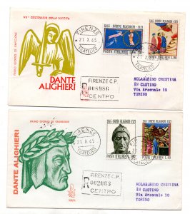 Italy FDC Venetia 1965 Dante traveled Racc. For Italy