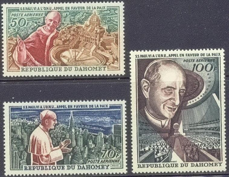 Dahomey C 39-41 MNH 1966 Pope Paul UN Visit