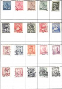 Czechoslovakia #Z35 Mixture Page of 20 stamps Collection / Lot