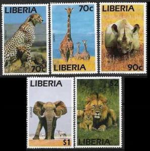 1995 Liberia 1624-1628 Cats 20,00 €