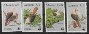 MAURITIUS SG708/11 1985 PINK PIGEON SET MNH