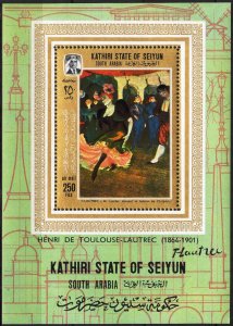 {AS015} ADEN / Seiyun 1967 Art Paintings Toulouse- Lautrec S/S MNH MiBl.9 16Eur