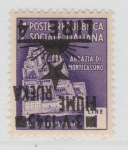 Varietà Occupazione Jugoslava Fiume Yugoslavia 1945 4L / 1L MNH** A23P45F13734