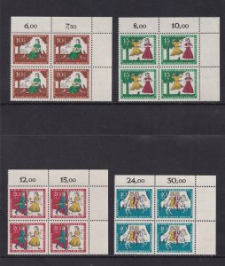 Germany  Berlin   #9NB33-9NB36  MNH  1965  Cinderella in blocks of 4