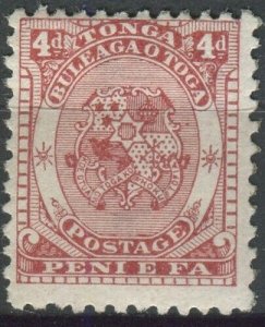 Tonga 1892 SG12 4d chestnut Coat of Arms MH