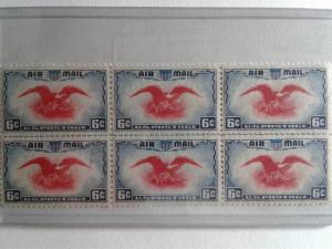 SCOTT # C 23 AIRMAIL BLOCK OF 6 MINT NEVER HINGED GEMS