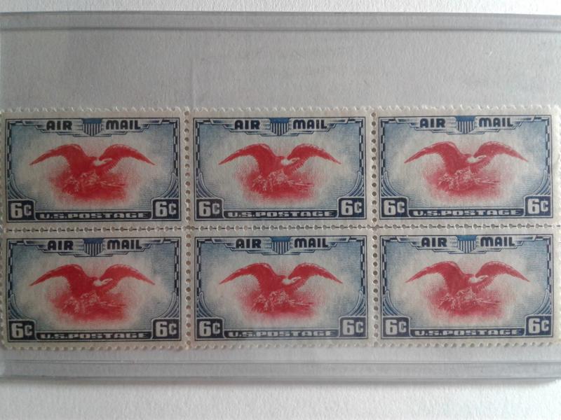 SCOTT # C 23 AIRMAIL BLOCK OF 6 MINT NEVER HINGED GEMS