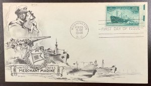 939 Aristocrats/Day Lowry cachet Merchant Marines in WWII FDC 1946