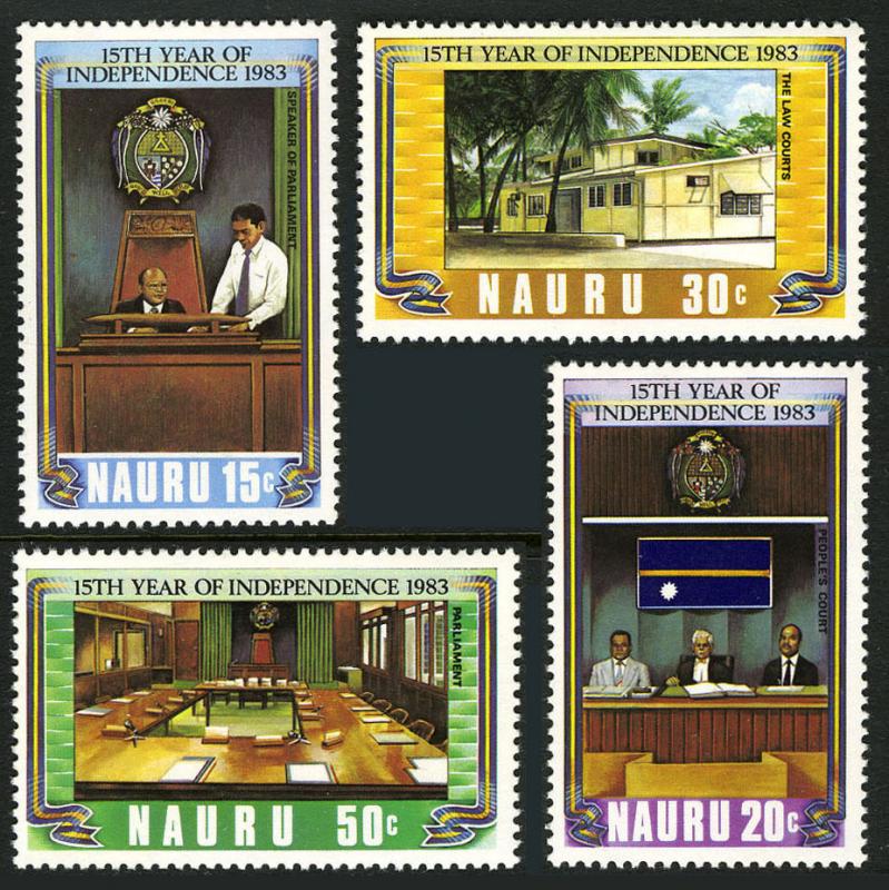 Nauru 264-267, MNH. Independence, 15th anniv. Parliament, 1983