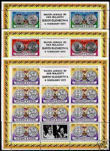 St Vincent Grenadines 116-8 Sheets MNH Queen Elizabeth Silver Jubilee