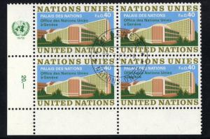 United Nations Geneva  #22   1972  40c. cancelled  cornerblock (4)