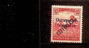 HUNGARY - FRENCH OCCUPATION Sc 1N30 LH OF 1919 - OVERPR ON f W/KOZTARSASAG LOT2