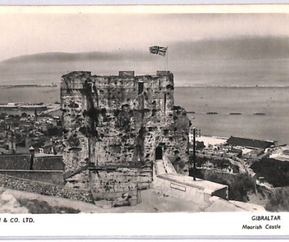 GIBRALTAR KGVI Postcard *Moorish Castle* Real Photo WW2 CENSOR 1942 Surrey XH147