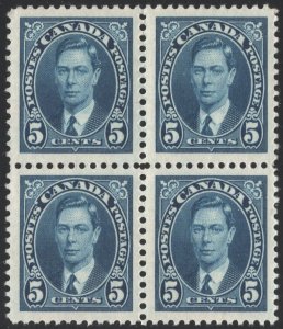 Canada SC#235 5¢ King George VI Block of Four (1937) MNH