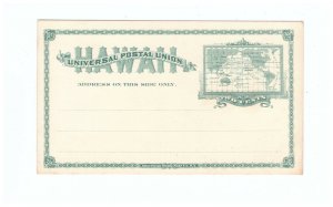 HAWAII SC.UX9 1894 POSTAL CARD MAP OF PACIFIC OCEAN CAT.$45 PG31