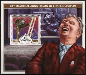 SOLOMON ISLANDS 2017 40th MEMORIAL OF CHARLIE CHAPLIN SOUVENIR SHEET MINT NH