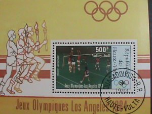 UPPER VOLTA STAMP:1984- SUMMER OLYMPIC LOS ANGELES- CTO S/S SHEET