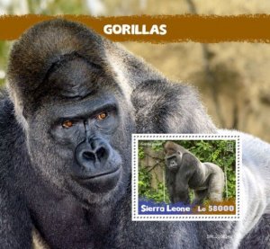 Sierra Leone - 2020 Gorillas on Stamps - Stamp Souvenir Sheet - SRL200624b