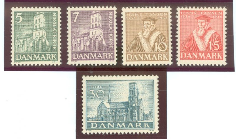 Denmark #252-56 Mint (NH) Single (Complete Set)