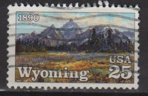 USA 1990 - Scott 2444 used - 25c, Wyoming Statehood  