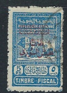 Syria RA9 Used 1945 Overprint; paper remnant on back (ak5789)