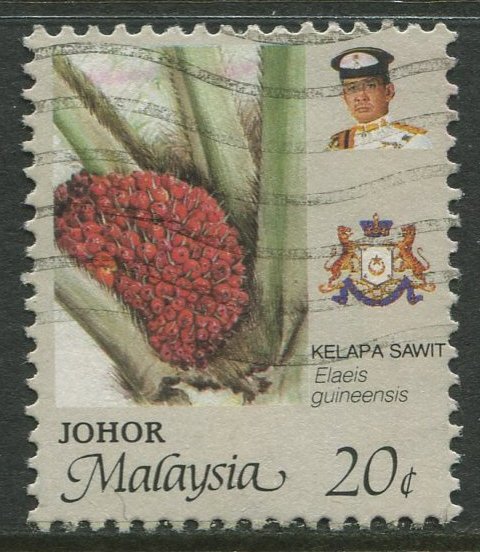 STAMP STATION PERTH Johore #195 Sultan Ismail Flowers Used 1986