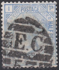 Great Britain Sg142 2.5d Blue Pl 19 Used Cv £55   PI