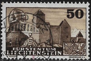 Liechtenstein #145 Used Stamp - Knight and Gutenberg Castle