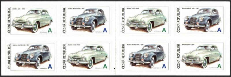 Czech Republic 2015 Classic Cars Skoda Booklet MNH 2 scans