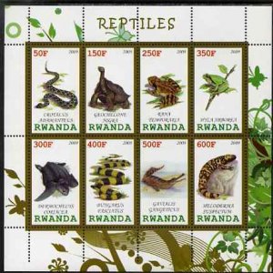 RWANDA - 2009 - Reptiles - Perf 8v Sheet - MNH - Private Issue