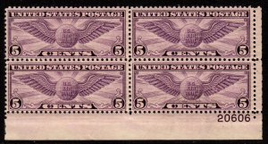 C16 U.S. Airmail  Plate Block  Mint, o.g., Never hinged 