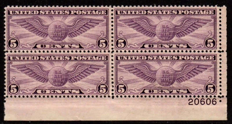 C16 U.S. Airmail  Plate Block  Mint, o.g., Never hinged 