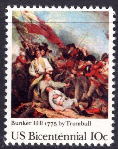 U.S.#1564 Battle of Bunker Hill 10c Single, MNH.