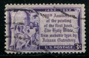 1014 US 3c Gutenberg Bible, used cv $.20