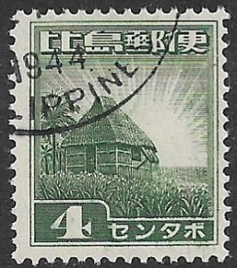 PHILIPPINES JAPANESE OCCUPATION 1943-44 4c Nipa Hut Pictorial Sc N14 CTO Used