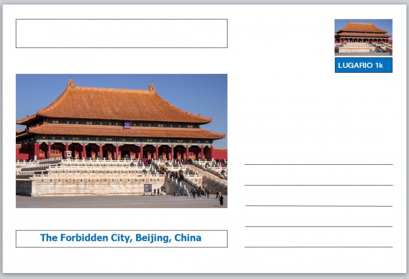 Landmarks - souvenir postcard (glossy 6x4card) - Forbidden City Beijing China 