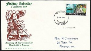 NEW ZEALAND 1969 7c Fishing  - FDC - special Masterton pmk..................F100