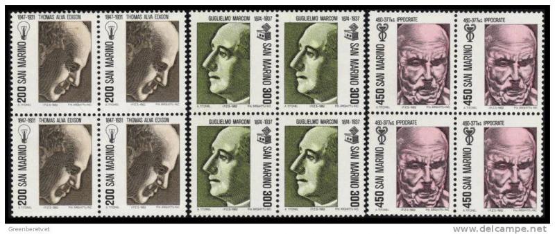 San Marino #1027-1030,1045-1046 1982-1983 Blocks MNH