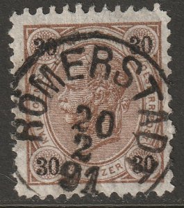 Austria 1891 Sc 60 used Romerstadt (Rymarov) CDS