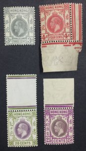 MOMEN: HONG KONG SG #119,120,125-126 MINT OG NH £46++ LOT #65231