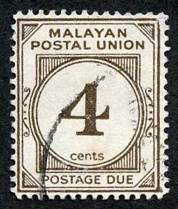 Malay States SGD17 4c sepia perf 14 Wmk Script CA