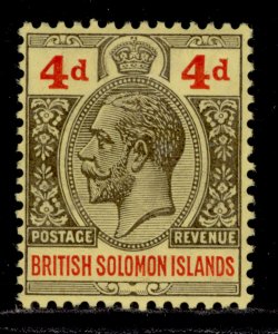 BRITISH SOLOMON ISLANDS GV SG28, 3d purple/pale yellow, M MINT. Cat £30.