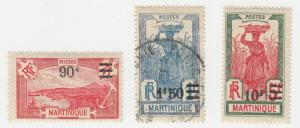 Martinique - 1929 - SC 123,125,127 - LH/Used - 125 Used
