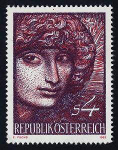 Austria 1230 MNH Art, Portrait of a Girl, Ernst Fuchs